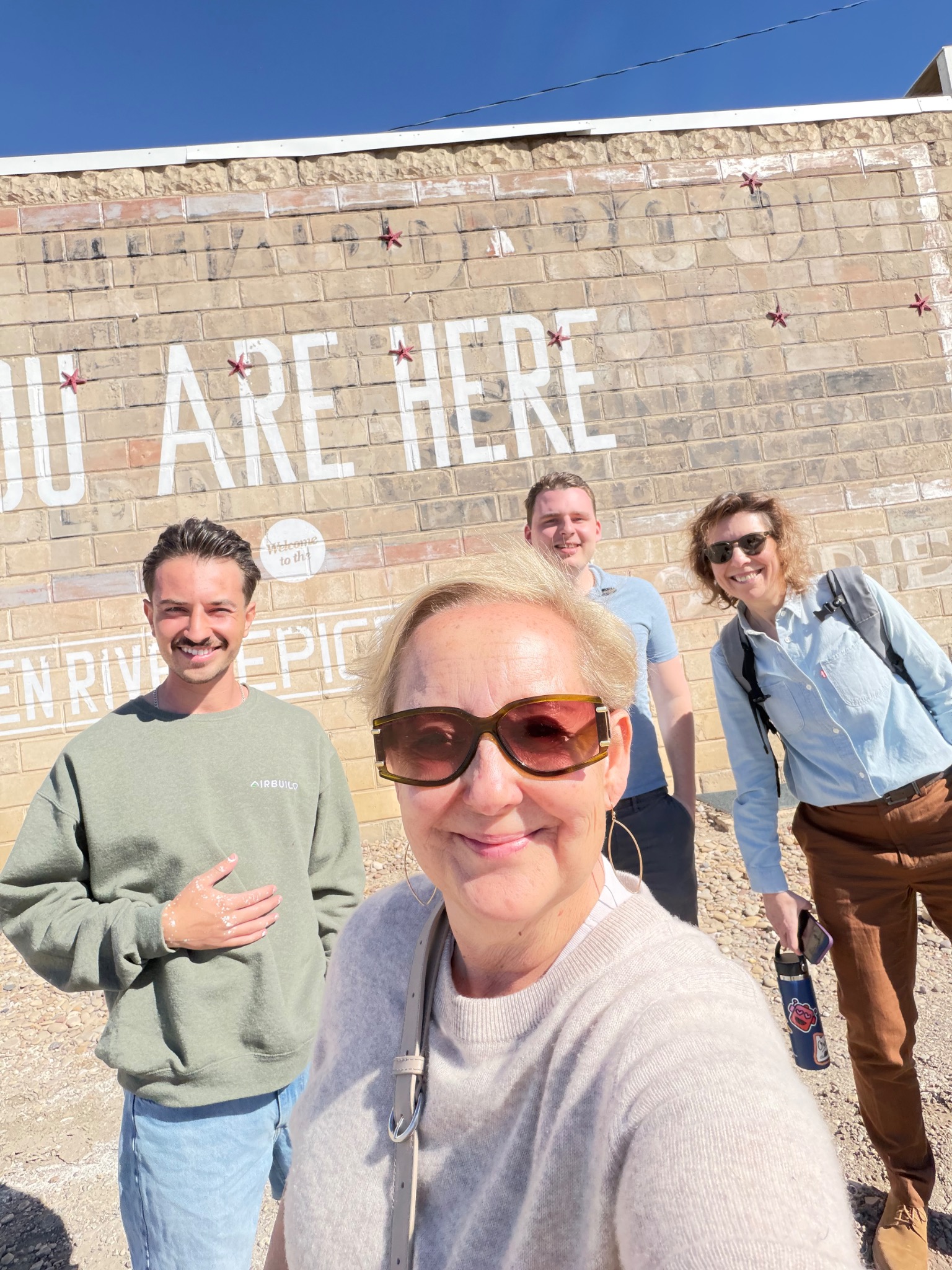 Una Wirkebau and community partners during a site visit